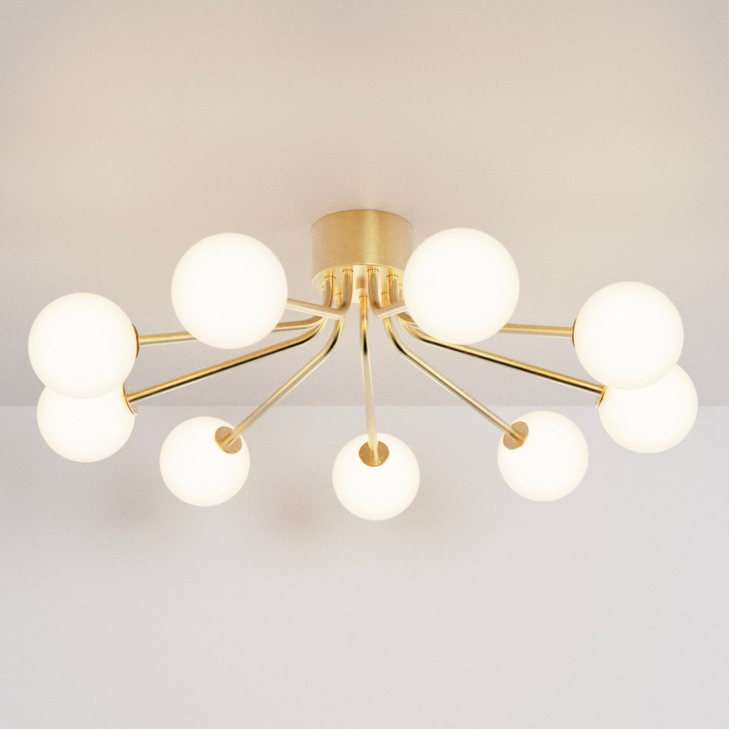 Orbit 9-Arm Glass Sphere Chandelier Chandelier ILANEL Pearl