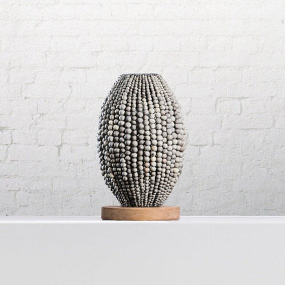 Barrel Handmade Clay Table Lamp Table Lamp Klaylife Grey