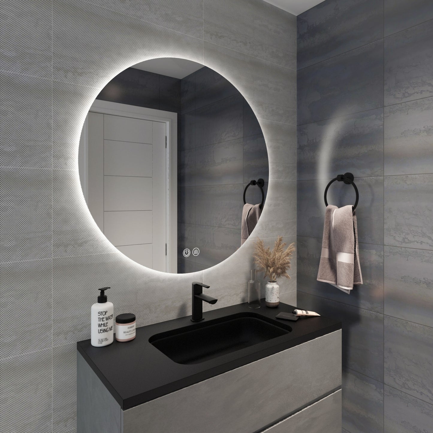 Circo Frameless Round LED Bathroom Mirror Mirror Lumixe
