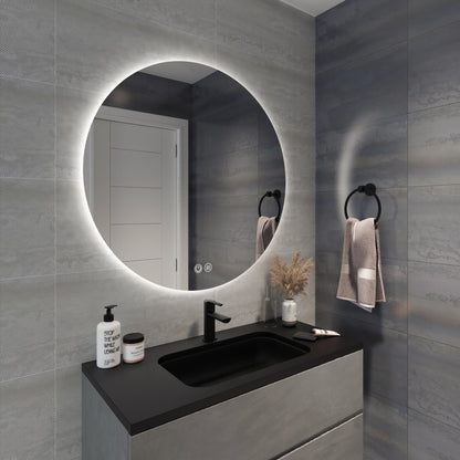 Circo Frameless Round LED Bathroom Mirror Mirror Lumixe