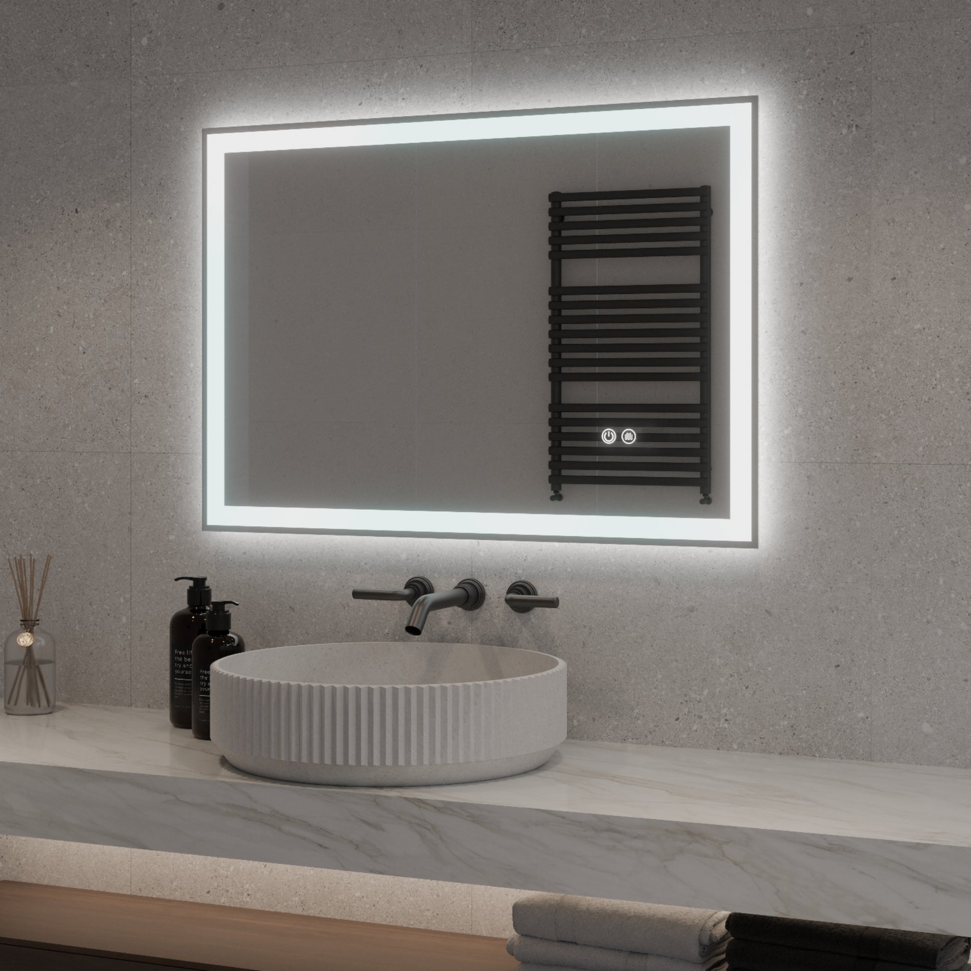 Nexus Frameless Rectangular LED Bathroom Mirror Mirror Lumixe