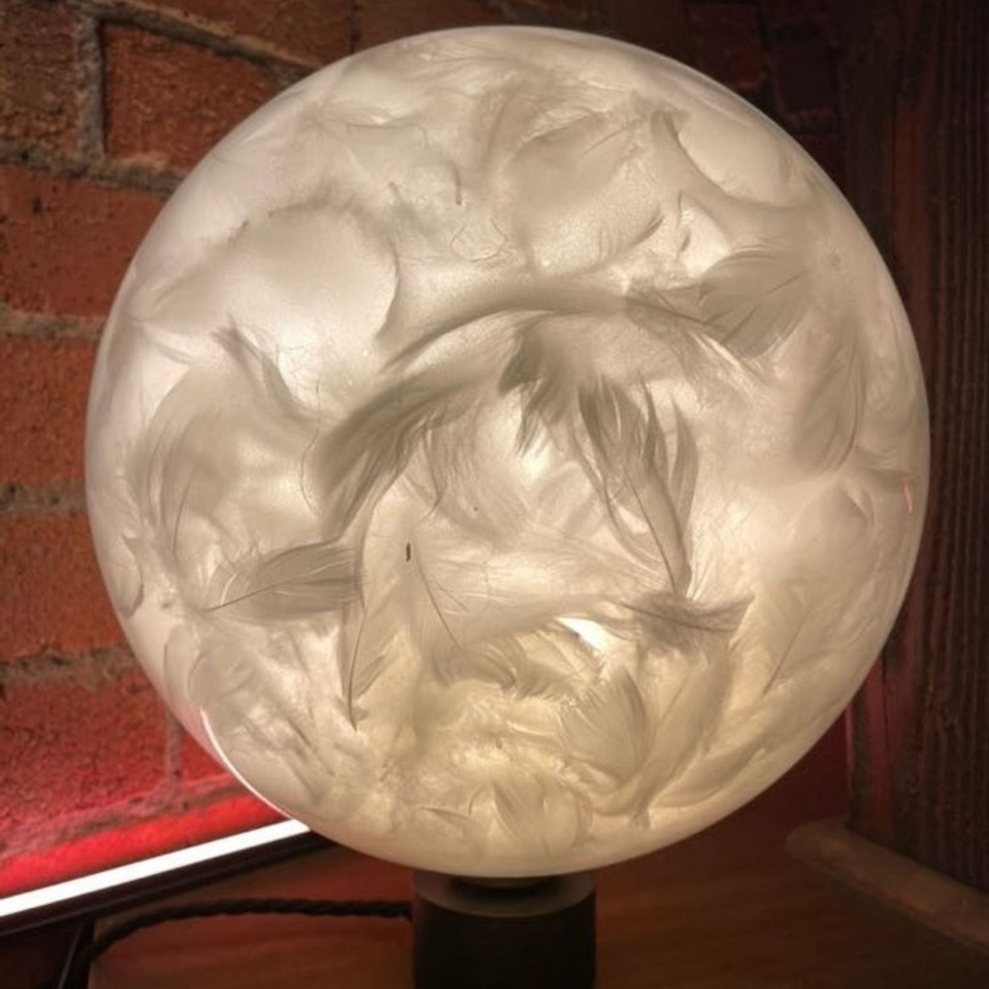 Orb Feather Glass Table Lamp Table Lamp ILANEL