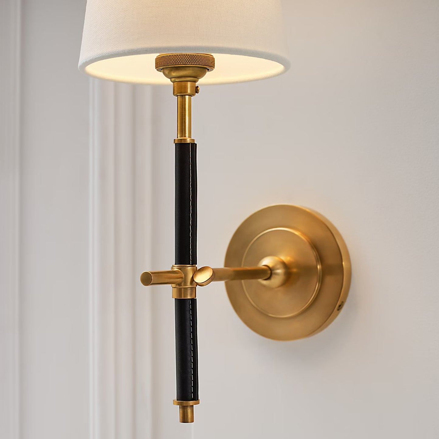 Thomas O'Brien Bryant Leather Wrapped Wall Sconce Wall Light Bloomingdales Lighting