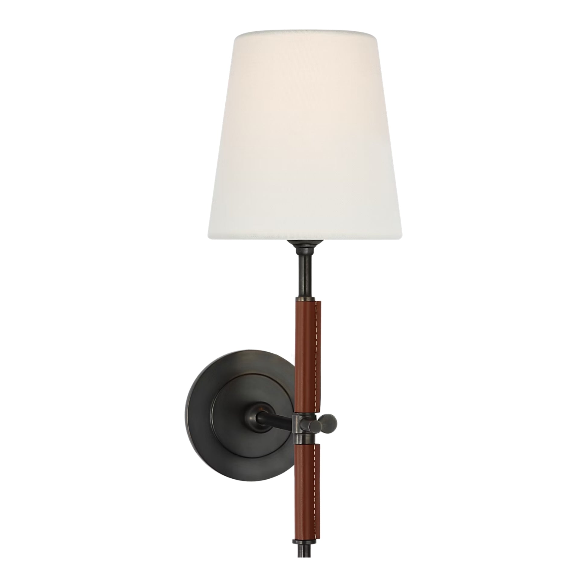 Thomas O'Brien Bryant Leather Wrapped Wall Sconce Wall Light Bloomingdales Lighting Bronze