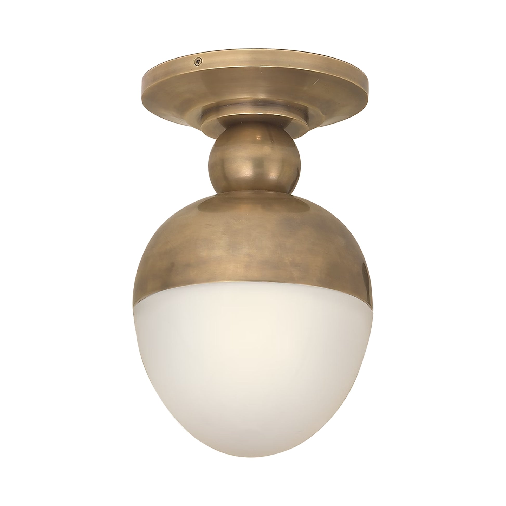 Thomas O'Brien Clark White Glass Flush Mount - Brass Ceiling Fluh Mount Bloomingdales Lighting