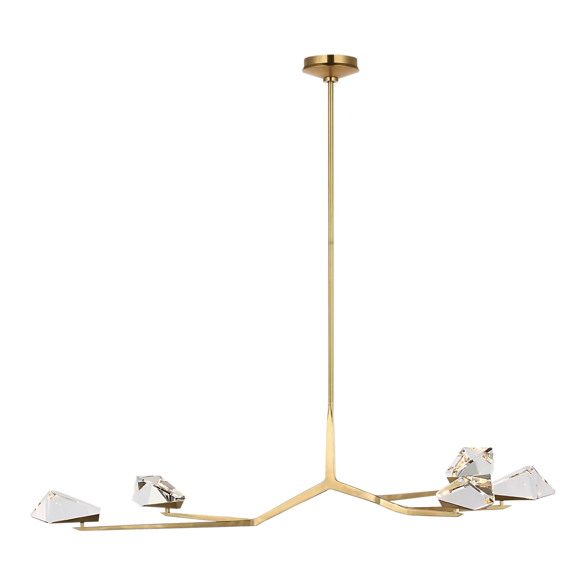 Waterford Carraig 53" 5 Light Crystal Chandelier - Natural Brass Chandelier Bloomingdales Lighting