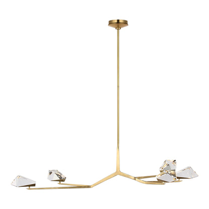 Waterford Carraig 53" 5 Light Crystal Chandelier - Natural Brass Chandelier Bloomingdales Lighting