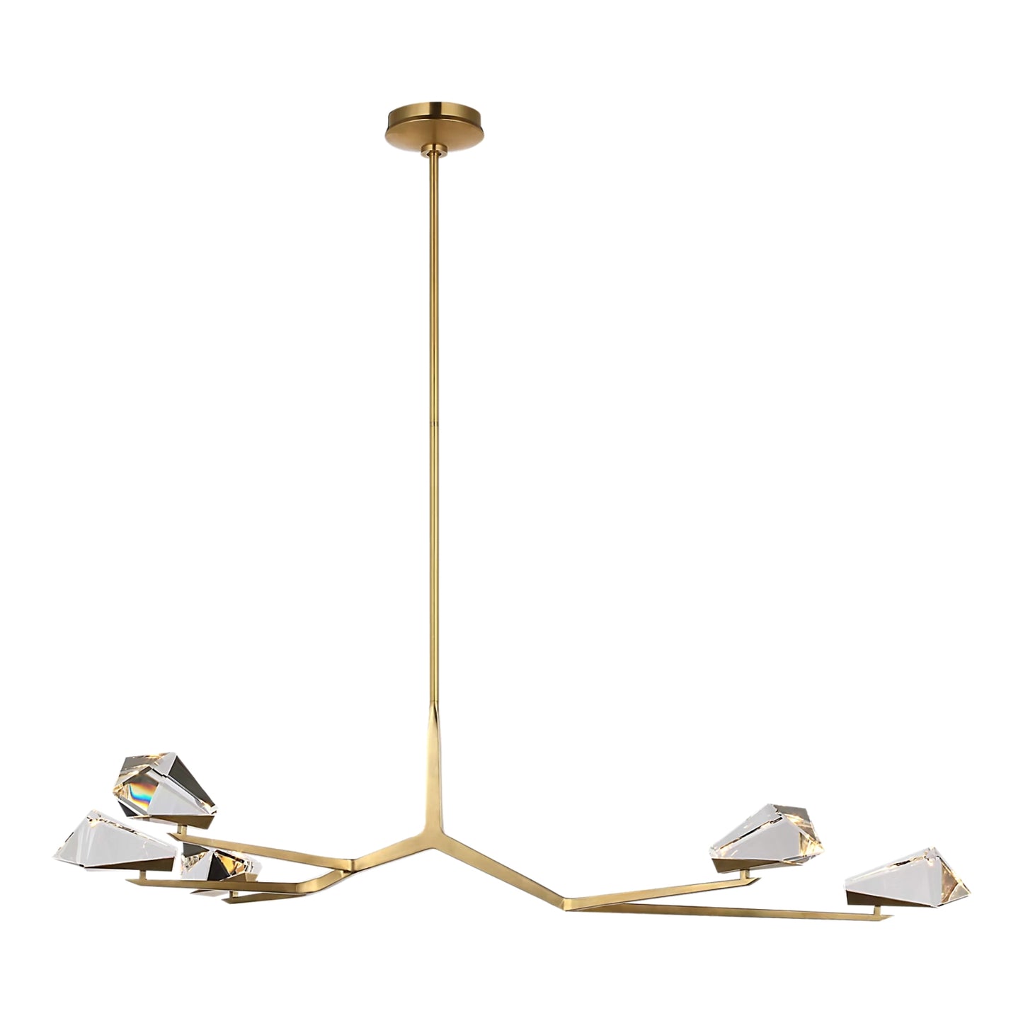 Waterford Carraig 53" 5 Light Crystal Chandelier - Natural Brass Chandelier Bloomingdales Lighting