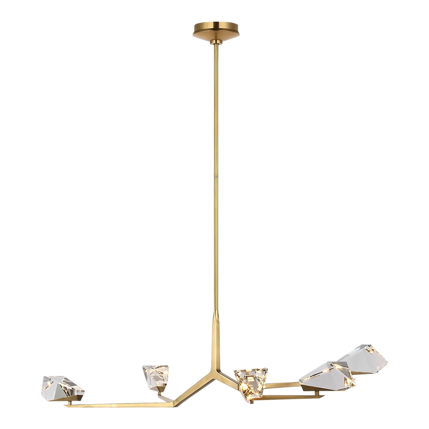 Waterford Carraig 53" 5 Light Crystal Chandelier - Natural Brass Chandelier Bloomingdales Lighting