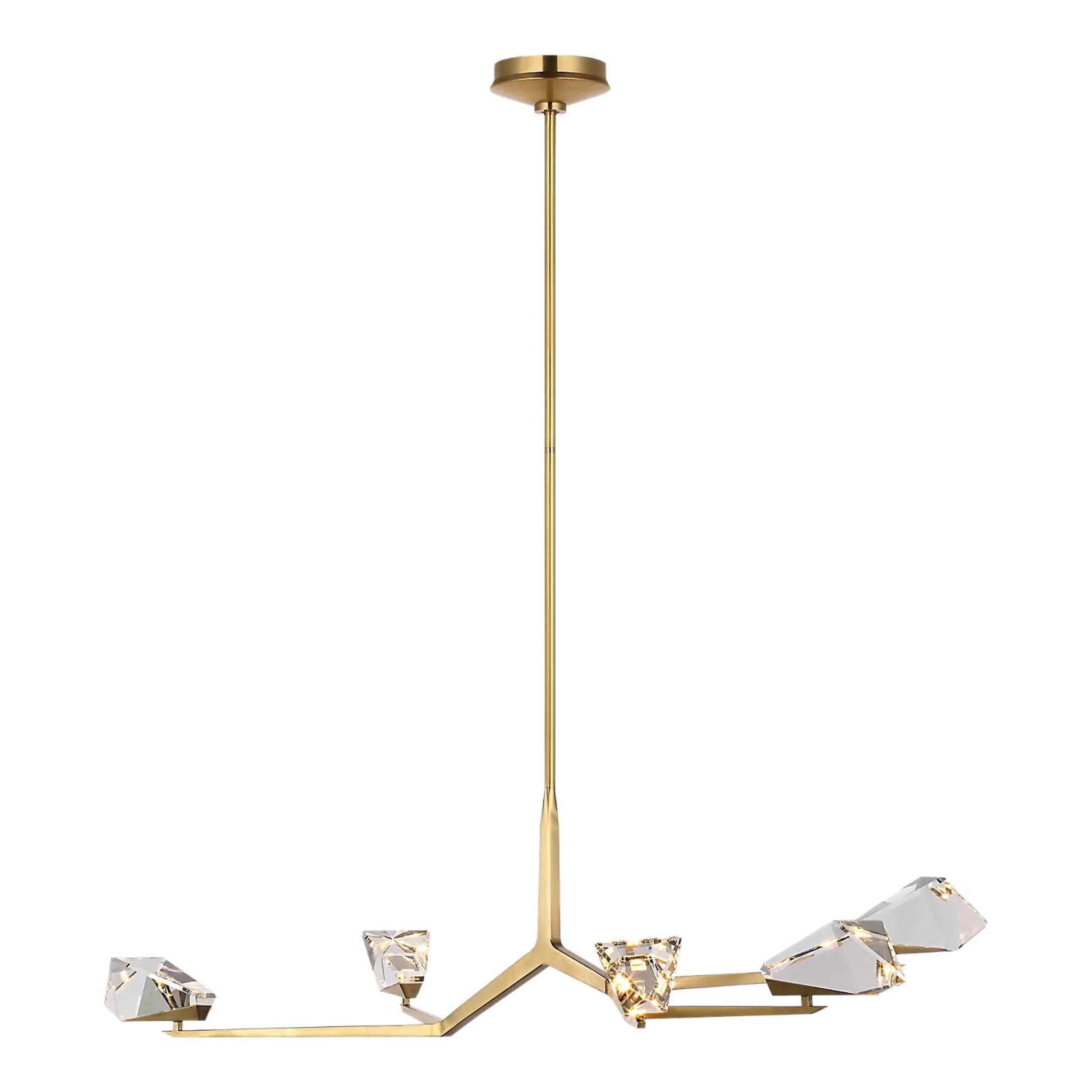 Waterford Carraig 53" 5 Light Crystal Chandelier - Natural Brass Chandelier Bloomingdales Lighting