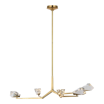 Waterford Carraig 53" 5 Light Crystal Chandelier - Natural Brass Chandelier Bloomingdales Lighting
