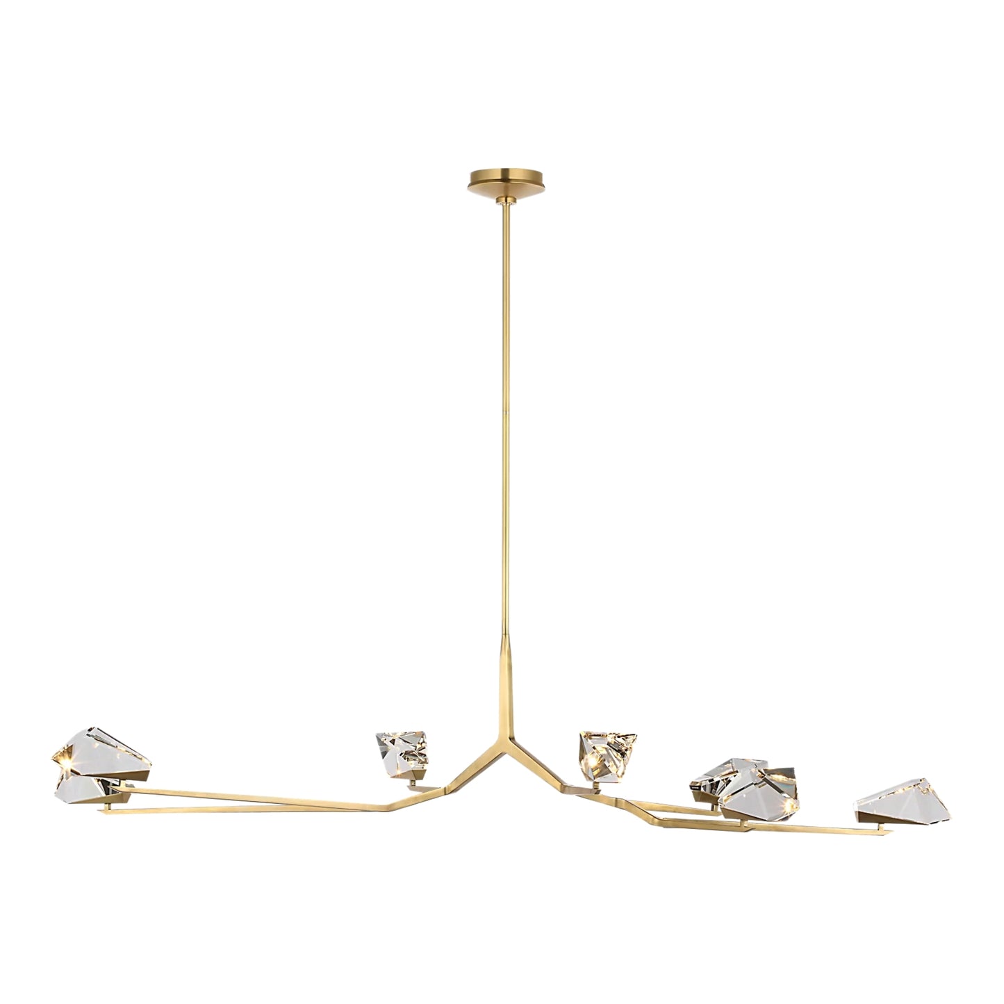 Waterford Carraig 53" 5 Light Crystal Chandelier - Natural Brass Chandelier Bloomingdales Lighting