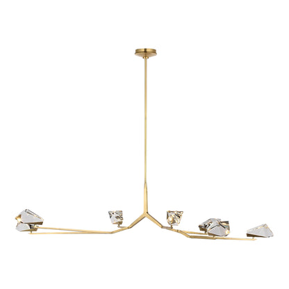 Waterford Carraig 53" 5 Light Crystal Chandelier - Natural Brass Chandelier Bloomingdales Lighting
