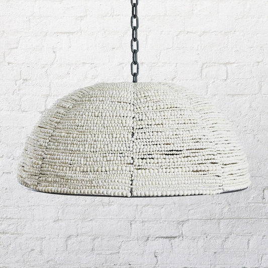 Dome Handmade Beaded Clay Pendant Light Pendant Light Klaylife Gunmetal Small