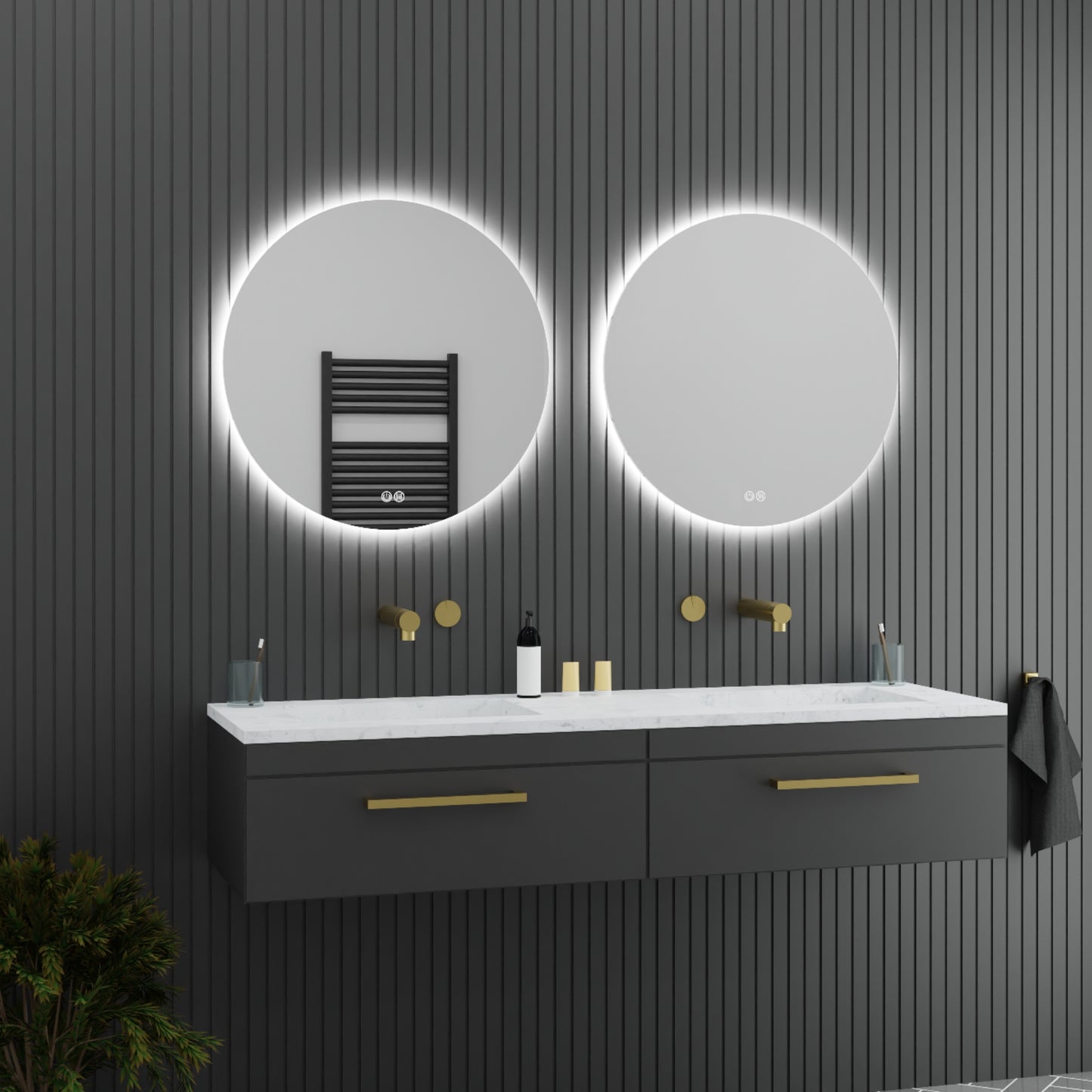 Circo Frameless Round LED Bathroom Mirror Mirror Lumixe