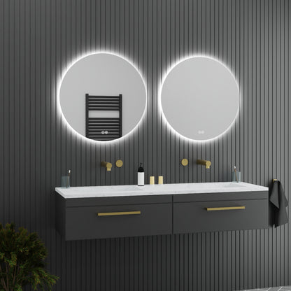 Circo Frameless Round LED Bathroom Mirror Mirror Lumixe