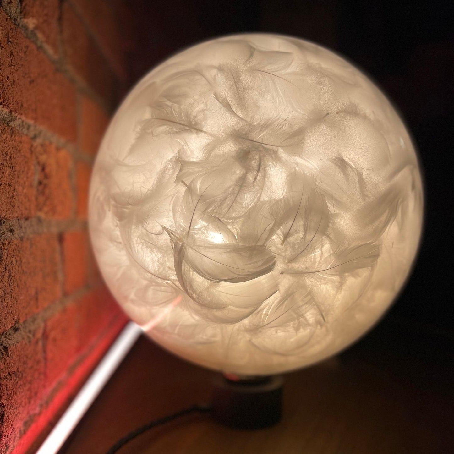 Orb Feather Glass Table Lamp Table Lamp ILANEL