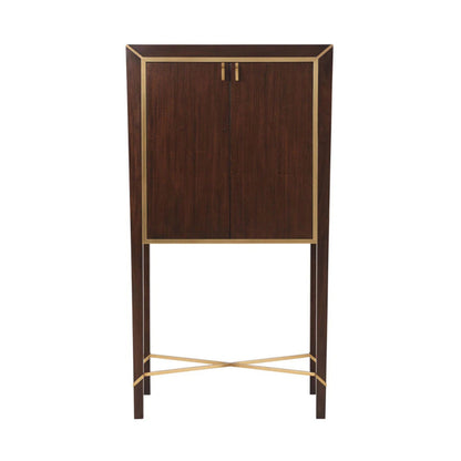 Avenue Montaigne Romeo Mahogany LED Cabinet - Brass Cabinet Bloomingdales