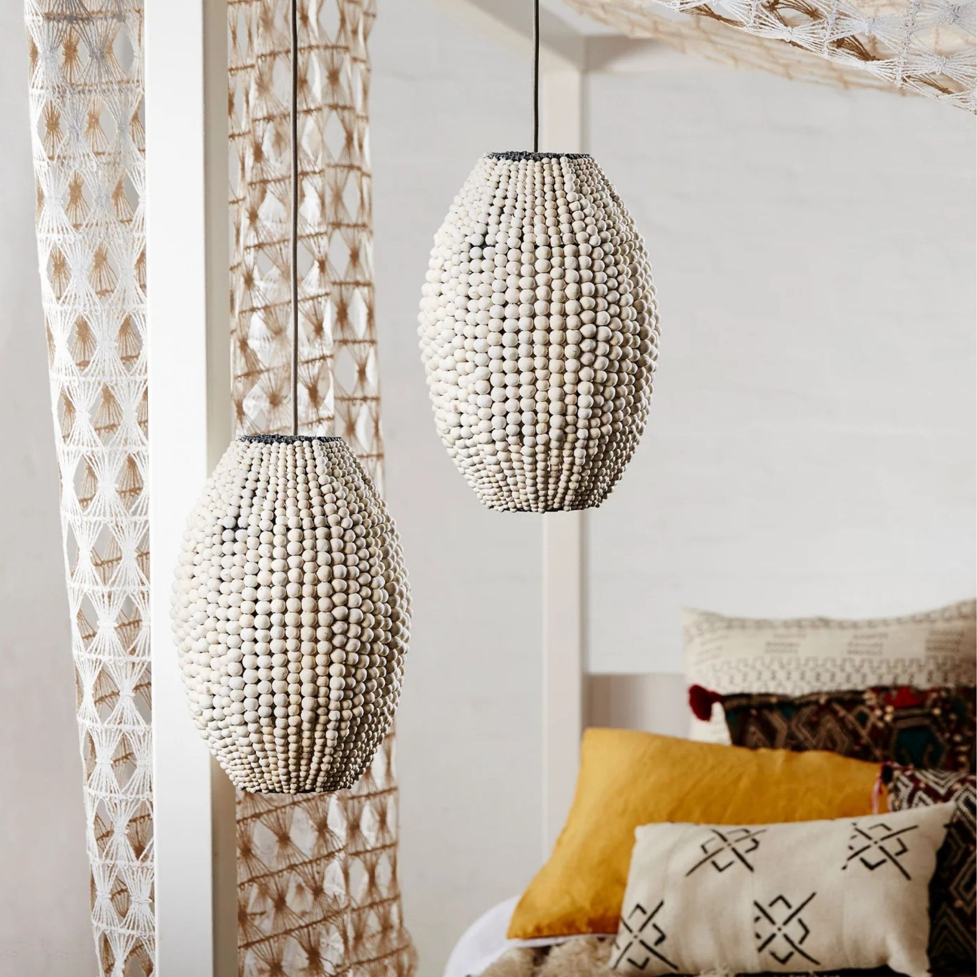 Barrel Handmade Clay Beaded Pendant Light Pendant Light Klaylife