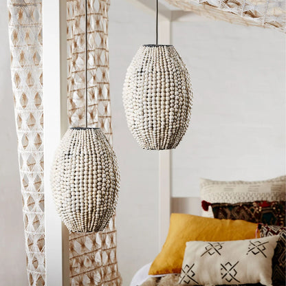 Barrel Handmade Clay Beaded Pendant Light Pendant Light Klaylife