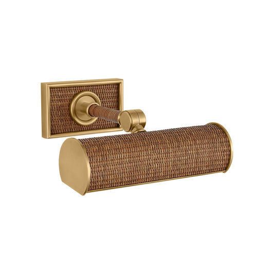 E. F. Chapman Halwell 8" Natural Rattan Picture Light - Brass Wall Light Bloomingdales Lighting