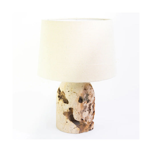 Zuri Antique Coral Table Lamp Table Lamp Bisque Interiors Off White