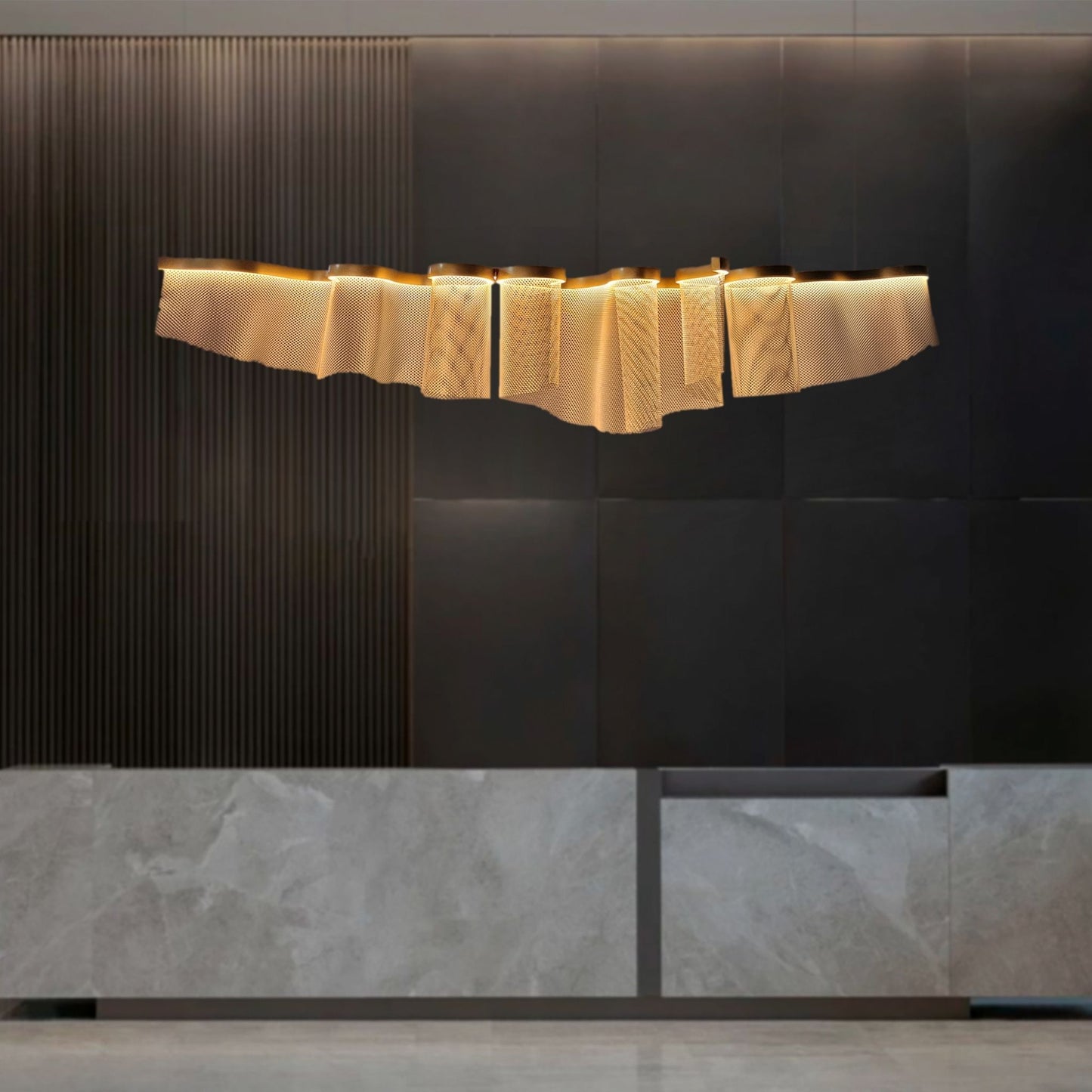 Juan Orts Ephelia Sculptural Chandelier - Hand Painted Gold