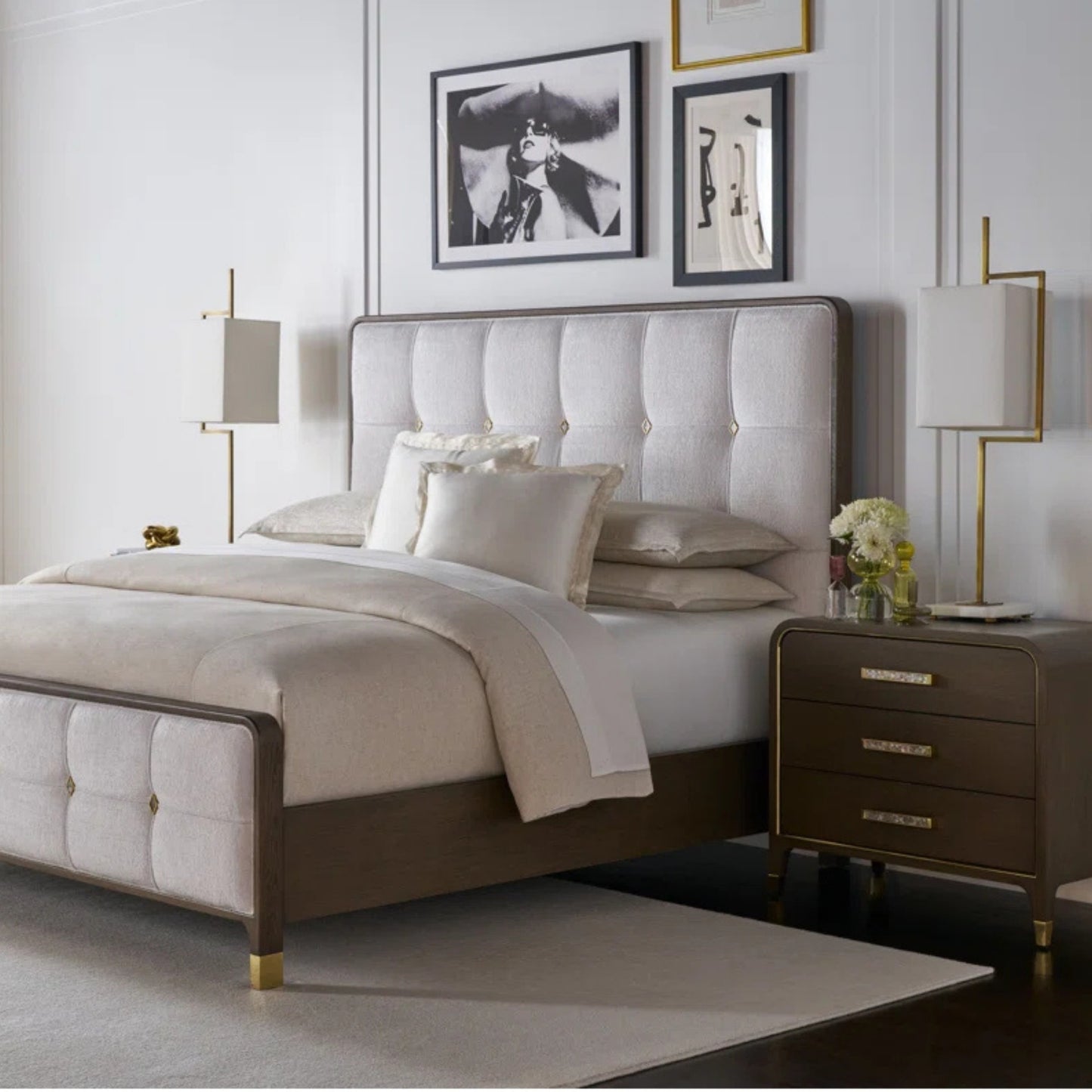 Theodore Alexander Judith Leiber 3-Drawer Nightstand - Mink Bedside Table Bloomingdales