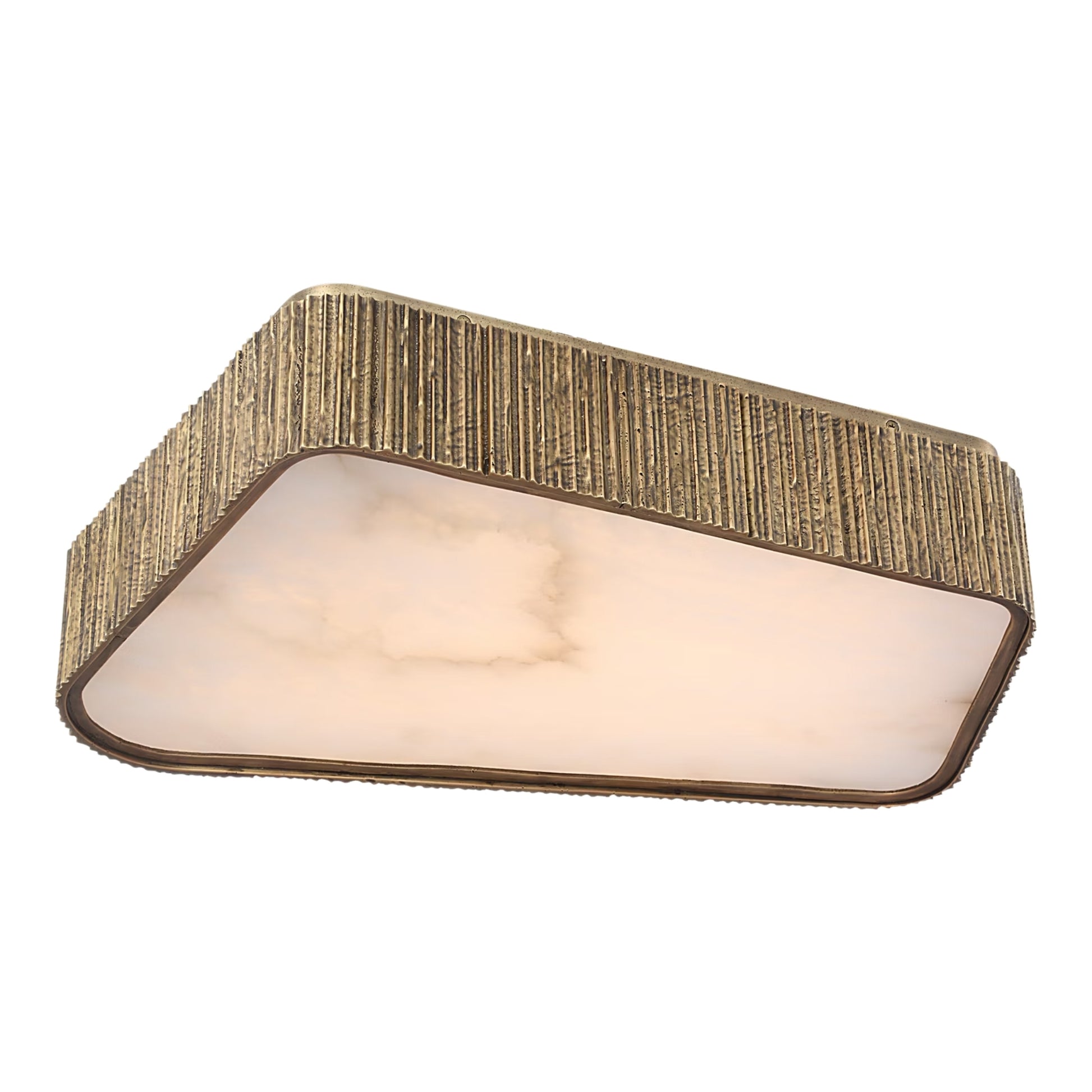 Anne-Marie Barton Fumar 21" Asymmetrical Alabaster Flush Mount Ceiling Fluh Mount Bloomingdales Lighting Ridged Tombac