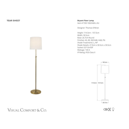 Thomas O'Brien Bryant Linen Floor Lamp Floor Lamp Bloomingdales Lighting