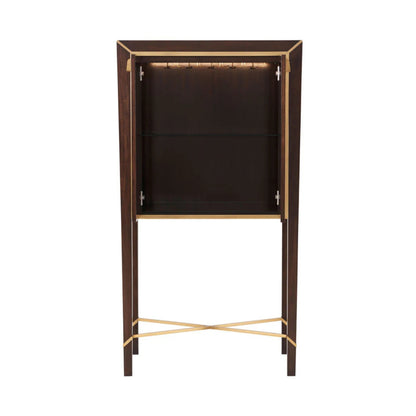 Avenue Montaigne Romeo Mahogany LED Cabinet - Brass Cabinet Bloomingdales
