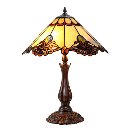 Benita Beige Stained Glass Table Lamp Table Lamp G&G Bros