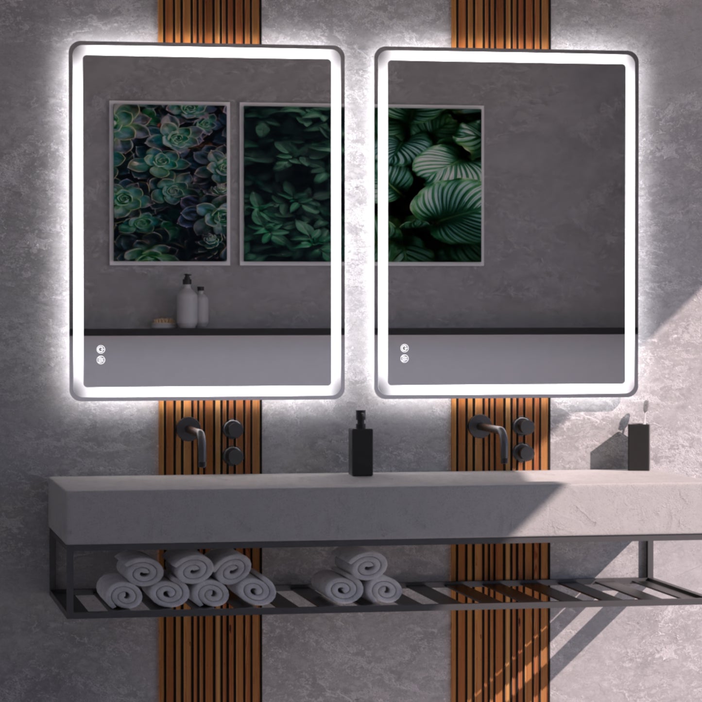Lume Frameless Rectangular LED Bathroom Mirror Mirror Lumixe