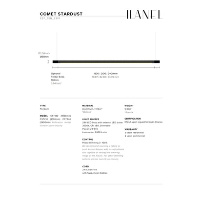 Comet Stardust Linear Pendant Light Pendant Light ILANEL