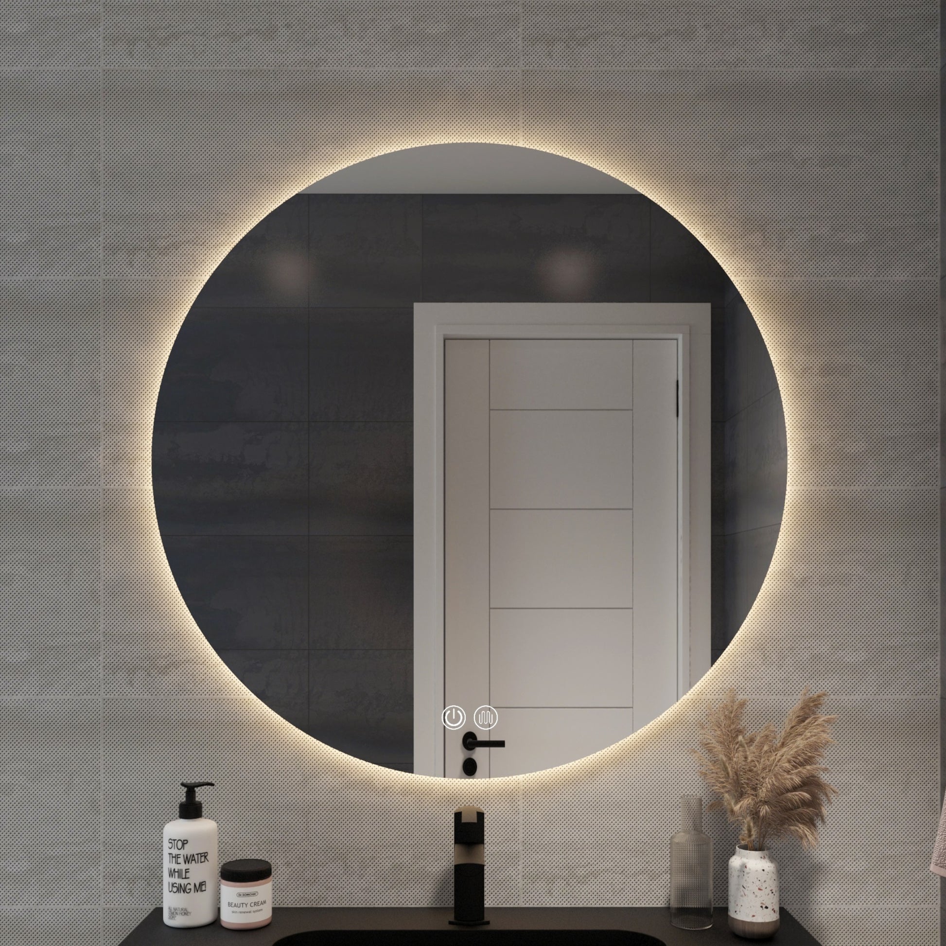 Circo Frameless Round LED Bathroom Mirror Mirror Lumixe