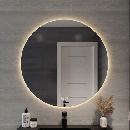 Circo Frameless Round LED Bathroom Mirror Mirror Lumixe