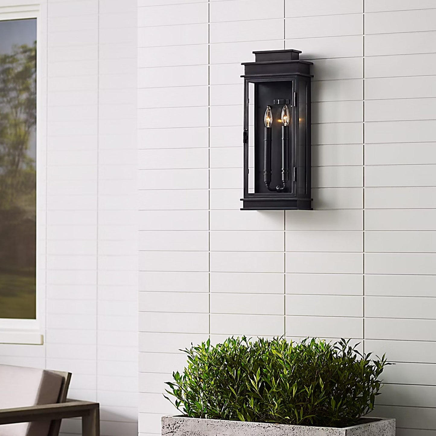 E. F. Chapman Linear Tall Lantern Wall Light - Bronze