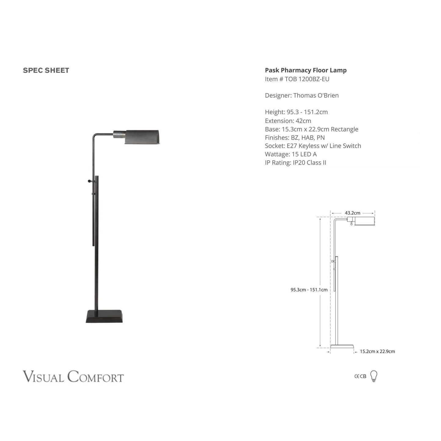 Thomas O'Brien Pask Pharmacy Floor Lamp - Bronze Floor Lamp Bloomingdales Lighting   