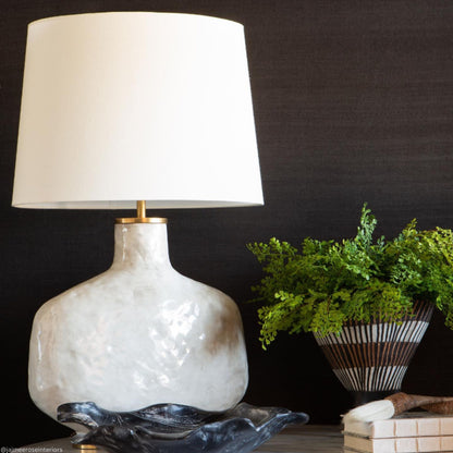 Kelly Wearstler Beton Large Glazed Ceramic Table Lamp - Antique White Table Lamp Bloomingdales Lighting   