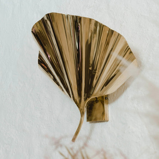 Gingko Leaf Brass Wall Sconce Wall Light Gypset Cargo Brass