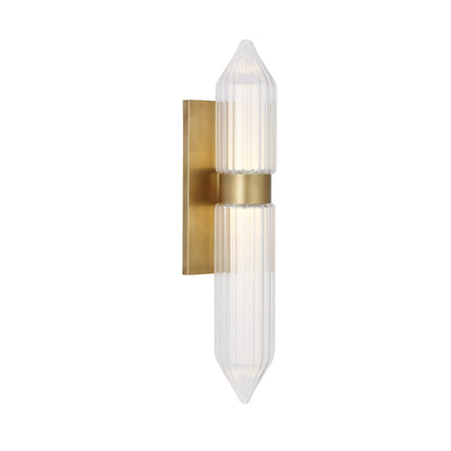 AvroKO Langston Large Crystal Wall Sconce - Brass Wall Light Bloomingdales Lighting