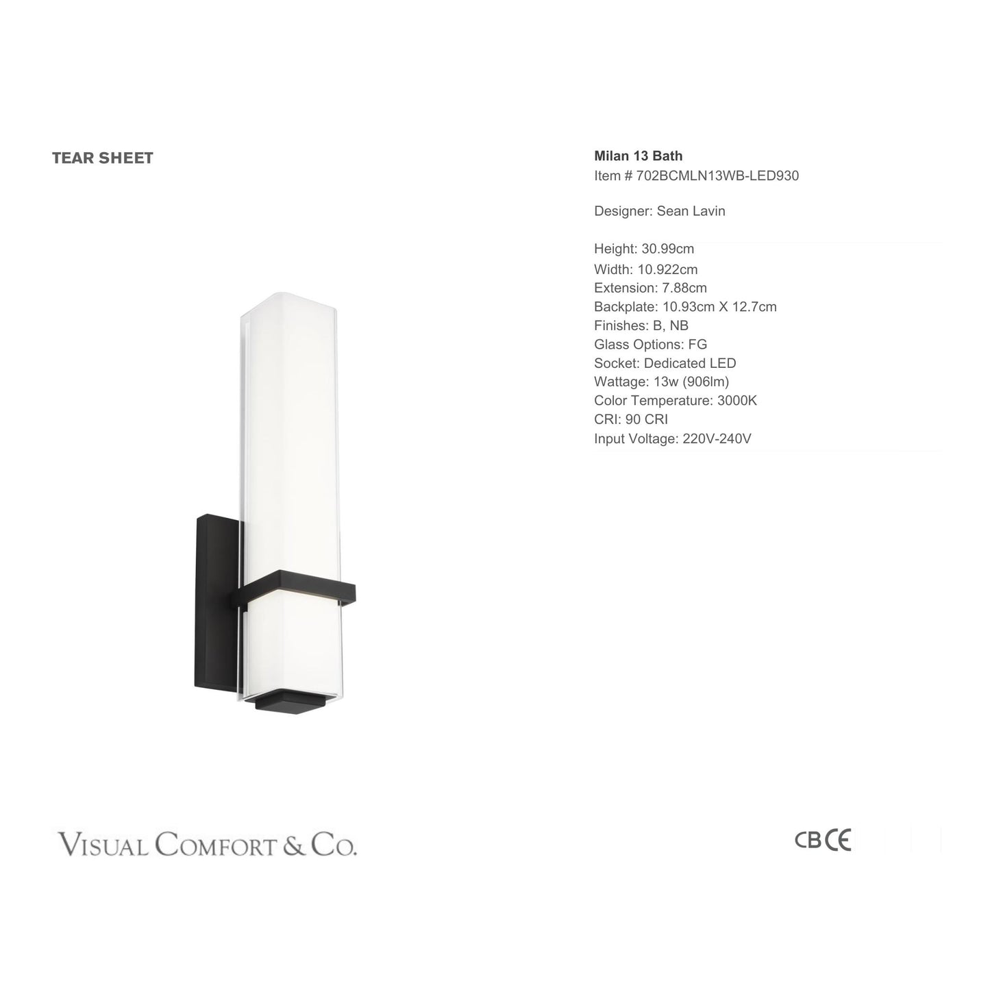 Sean Lavin Milan 13" Rectangular Bath Wall Sconce - Nightshade Black Wall Light Bloomingdales Lighting