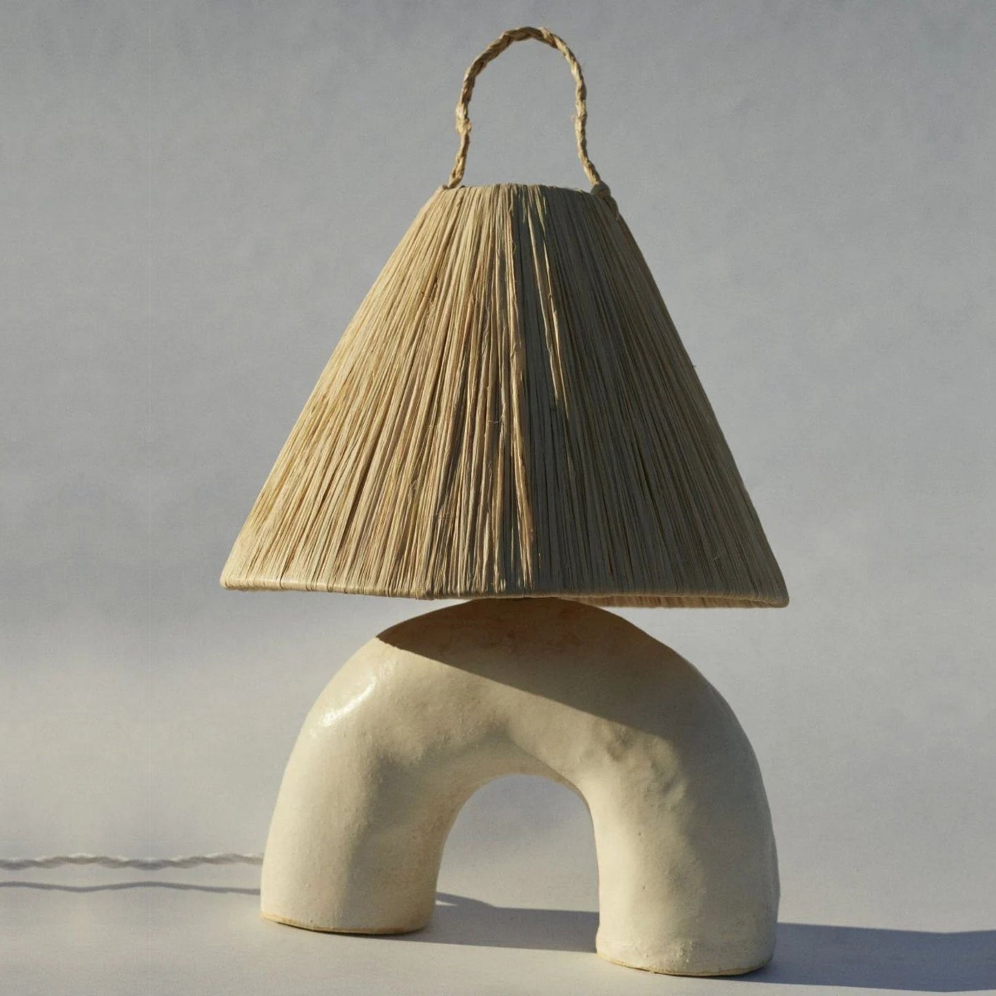 Volta Handmade Clay Table Lamp Table Lamp Klaylife Matte White