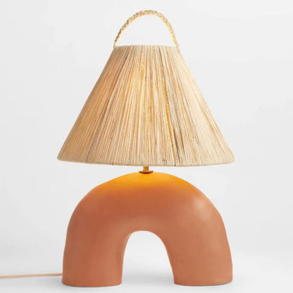 Volta Handmade Clay Table Lamp Table Lamp Klaylife Dark Terracotta