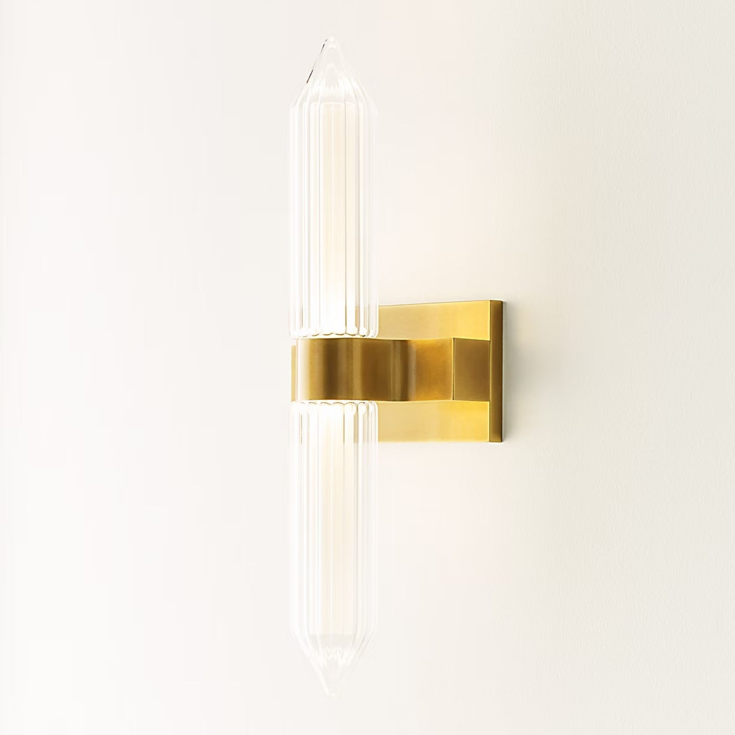 AvroKO Langston Large Crystal Wall Sconce - Brass Wall Light Bloomingdales Lighting