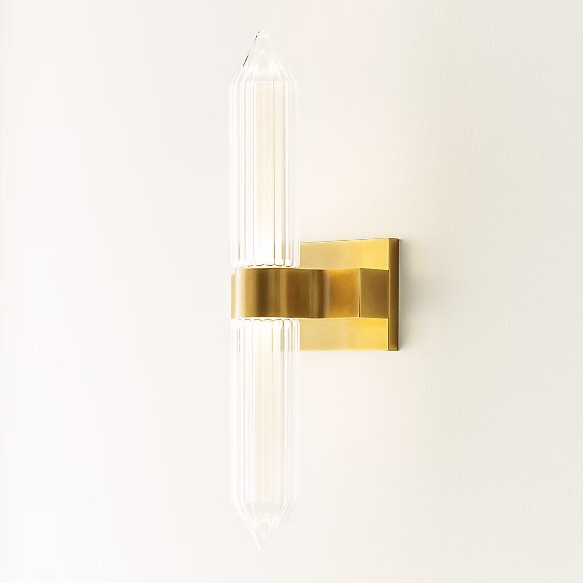 AvroKO Langston Large Crystal Wall Sconce - Brass Wall Light Bloomingdales Lighting