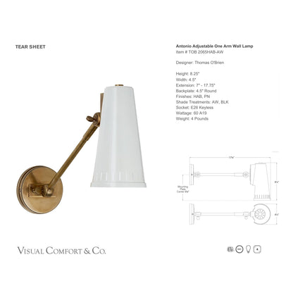 Thomas O'Brien Antonio Adjustable Wall Lamp Wall Light Bloomingdales Lighting