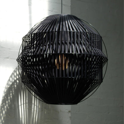 Kahdu Sculptural Hand Woven Pendant Light Pendant Light ILANEL Black 60 cm
