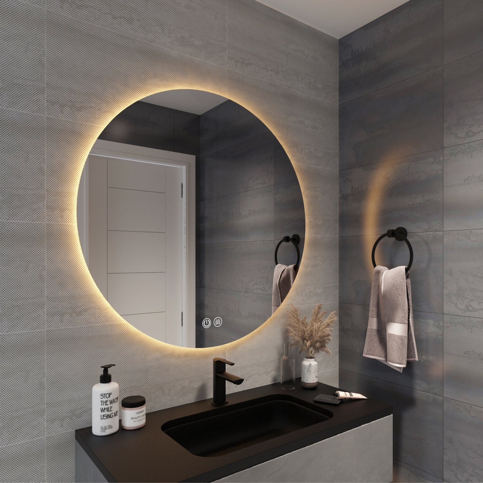 Circo Frameless Round LED Bathroom Mirror Mirror Lumixe
