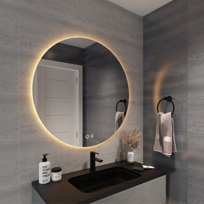 Circo Frameless Round LED Bathroom Mirror Mirror Lumixe